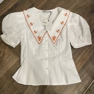 Greylin Janis Poplin Buttoned Blouse